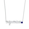 Thumbnail Image 1 of Blue Lab-Created Sapphire Zodiac Aquarius Necklace 10K White Gold 18&quot;