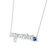 Thumbnail Image 1 of Blue Lab-Created Sapphire Zodiac Aquarius Necklace 10K White Gold 18"