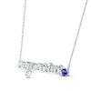 Thumbnail Image 2 of Blue Lab-Created Sapphire Zodiac Aquarius Necklace 10K White Gold 18&quot;