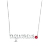 Thumbnail Image 0 of Lab-Created Ruby Zodiac Aquarius Necklace 10K White Gold 18"