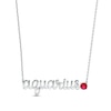 Thumbnail Image 1 of Lab-Created Ruby Zodiac Aquarius Necklace 10K White Gold 18&quot;