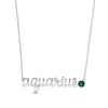 Thumbnail Image 1 of Lab-Created Emerald Zodiac Aquarius Necklace 10K White Gold 18&quot;