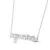Thumbnail Image 2 of Lab-Created Opal Zodiac Aquarius Necklace 10K White Gold 18&quot;