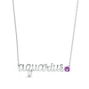Thumbnail Image 1 of Amethyst Zodiac Aquarius Necklace 10K White Gold 18&quot;