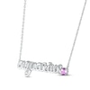 Thumbnail Image 1 of Amethyst Zodiac Aquarius Necklace 10K White Gold 18"