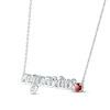 Thumbnail Image 2 of Garnet Zodiac Aquarius Necklace 10K White Gold 18&quot;