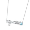 Thumbnail Image 2 of Swiss Blue Topaz Zodiac Aquarius Necklace 10K White Gold 18&quot;