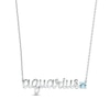 Thumbnail Image 0 of Aquamarine Zodiac Aquarius Necklace 10K White Gold 18"
