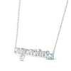 Thumbnail Image 1 of Aquamarine Zodiac Aquarius Necklace 10K White Gold 18"