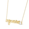 Thumbnail Image 2 of White Lab-Created Sapphire Zodiac Aquarius Necklace 10K Yellow Gold 18"