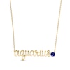 Thumbnail Image 0 of Blue Lab-Created Sapphire Zodiac Aquarius Necklace 10K Yellow Gold 18"