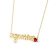 Thumbnail Image 2 of Lab-Created Ruby Zodiac Aquarius Necklace 10K Yellow Gold 18&quot;