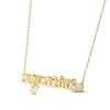 Thumbnail Image 2 of Lab-Created Opal Zodiac Aquarius Necklace 10K Yellow Gold 18&quot;