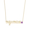 Thumbnail Image 1 of Amethyst Zodiac Aquarius Necklace 10K Yellow Gold 18"
