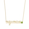 Thumbnail Image 1 of Peridot Zodiac Aquarius Necklace 10K Yellow Gold 18"