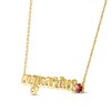 Thumbnail Image 2 of Garnet Zodiac Aquarius Necklace 10K Yellow Gold 18&quot;