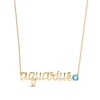 Thumbnail Image 1 of Swiss Blue Topaz Zodiac Aquarius Necklace 10K Yellow Gold 18&quot;