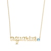 Thumbnail Image 1 of Aquamarine Zodiac Aquarius Necklace 10K Yellow Gold 18&quot;