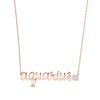 Thumbnail Image 1 of White Lab-Created Sapphire Zodiac Aquarius Necklace 10K Rose Gold 18&quot;