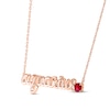Thumbnail Image 2 of Lab-Created Ruby Zodiac Aquarius Necklace 10K Rose Gold 18&quot;