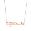 Thumbnail Image 1 of Lab-Created Opal Zodiac Aquarius Necklace 10K Rose Gold 18&quot;