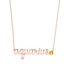 Citrine Zodiac Aquarius Necklace 10K Rose Gold 18"
