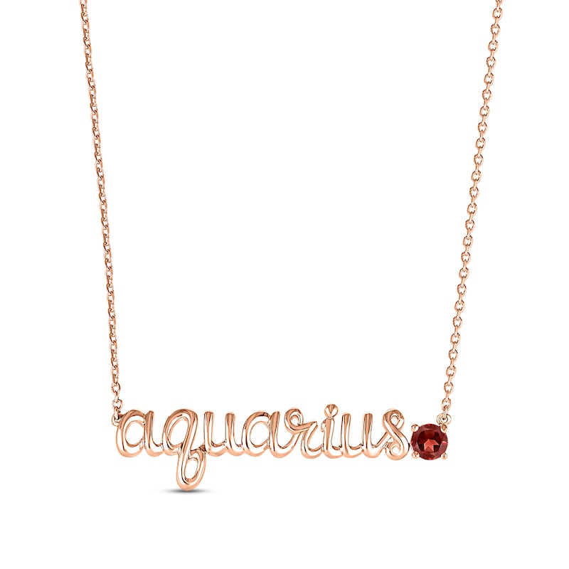 Zodiac Aquarius Necklace 10K Rose Gold 18" Kay