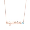 Thumbnail Image 1 of Swiss Blue Topaz Zodiac Aquarius Necklace 10K Rose Gold 18&quot;