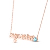 Thumbnail Image 2 of Swiss Blue Topaz Zodiac Aquarius Necklace 10K Rose Gold 18&quot;