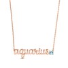 Thumbnail Image 1 of Aquamarine Zodiac Aquarius Necklace 10K Rose Gold 18&quot;