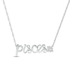 White Lab-Created Sapphire Zodiac Pisces Necklace Sterling Silver 18"