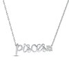 Thumbnail Image 1 of White Lab-Created Sapphire Zodiac Pisces Necklace Sterling Silver 18&quot;