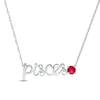Thumbnail Image 1 of Lab-Created Ruby Zodiac Pisces Necklace Sterling Silver 18&quot;