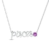 Thumbnail Image 1 of Amethyst Zodiac Pisces Necklace Sterling Silver 18&quot;
