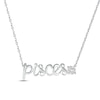 Thumbnail Image 1 of White Lab-Created Sapphire Zodiac Pisces Necklace 10K White Gold 18&quot;