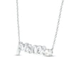 Thumbnail Image 1 of White Lab-Created Sapphire Zodiac Pisces Necklace 10K White Gold 18"