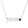 Lab-Created Emerald Zodiac Pisces Necklace 10K White Gold 18"