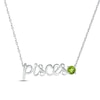 Thumbnail Image 0 of Peridot Zodiac Pisces Necklace 10K White Gold 18"