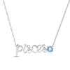 Swiss Blue Topaz Zodiac Pisces Necklace 10K White Gold 18"
