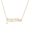 Thumbnail Image 1 of White Lab-Created Sapphire Zodiac Pisces Necklace 10K Yellow Gold 18&quot;