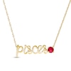 Thumbnail Image 1 of Lab-Created Ruby Zodiac Pisces Necklace 10K Yellow Gold 18&quot;