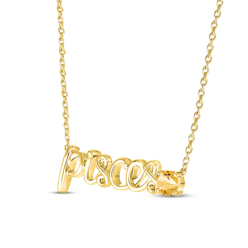 Main Image 2 of Citrine Zodiac Pisces Necklace 10K Yellow Gold 18&quot;