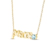 Thumbnail Image 2 of Aquamarine Zodiac Pisces Necklace 10K Yellow Gold 18&quot;