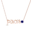 Thumbnail Image 0 of Blue Lab-Created Sapphire Zodiac Pisces Necklace 10K Rose Gold 18"