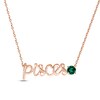 Thumbnail Image 1 of Lab-Created Emerald Zodiac Pisces Necklace 10K Rose Gold 18&quot;