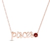 Thumbnail Image 0 of Garnet Zodiac Pisces Necklace 10K Rose Gold 18"