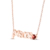 Garnet Zodiac Pisces Necklace 10K Rose Gold 18"