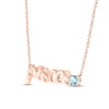 Thumbnail Image 1 of Aquamarine Zodiac Pisces Necklace 10K Rose Gold 18"