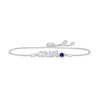 Thumbnail Image 1 of Blue Lab-Created Sapphire Zodiac Aries Bolo Bracelet 10K White Gold 9.5&quot;