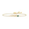 Thumbnail Image 0 of Lab-Created Emerald Zodiac Aries Bolo Bracelet 10K Yellow Gold 9.5"